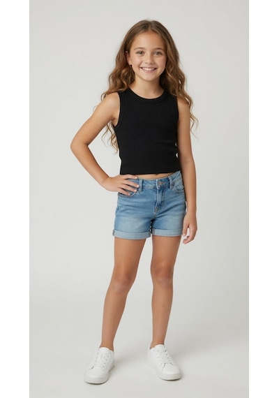 Elmas Kids Kız Çocuk Kaşkorse Crop Elm-a-100 Siyah