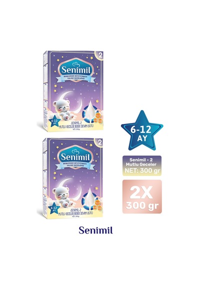 Senimil 2 Mutlu Geceler Bebek Devam Sütü 300 G 2 Adet