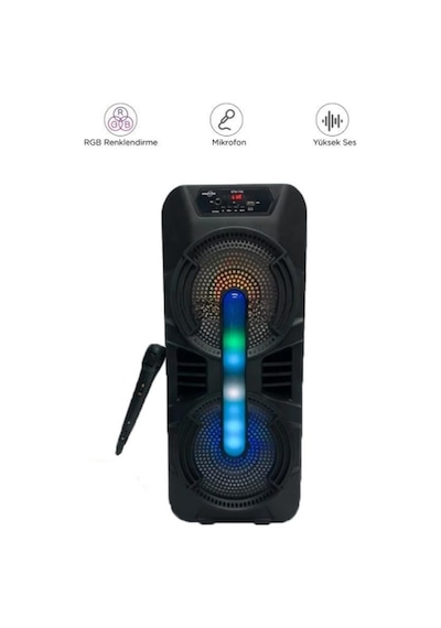 Torima GTS-1702 Taşınabilir Mikrofonlu Rgb Işıklı Bluetooth Hoparlör