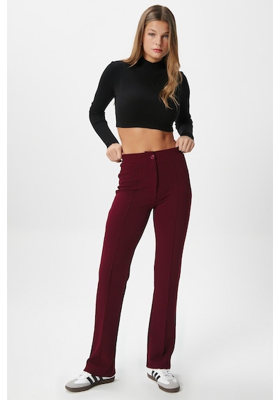 Ritnice Kadın Straight Likralı Bordo Pantolon Bordo Ritnice Kadın Straight Likralı Bordo Pantolon Bordo