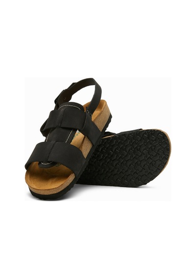 Comfortfusse Likya - Erkek Ortopedik Hakiki Deri Sandalet Siyah