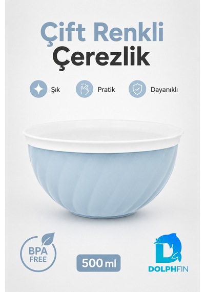 Çift Renkli Çerezlik 500 Ml Bpa Free Sunum Kasesi çok renkli