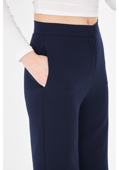 Sortie Collection Yüksek Bel Bol Paça Pantolon Lacivert