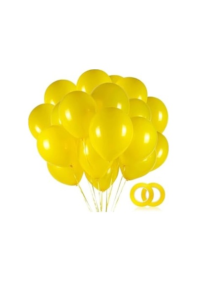 Sarı Parlak Helyum Balon, 10 Adet Paket 2 Yaş Mavi