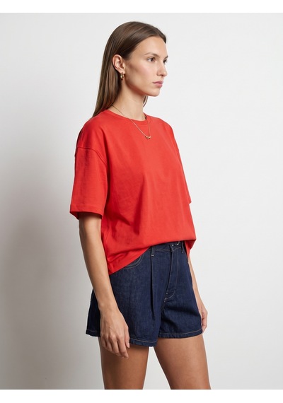Dilvin 31017 %100 Pamuk Basic T-shirt-kırmızı