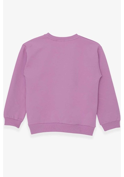 Breeze Kız Çocuk Sweatshirt Pullu Baskılı 9-14 Yaş, Eflatun