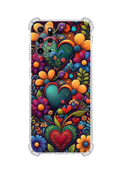 Printify Samsung Galaxy S20 Plus İle Uyumlu Düşlerin Dansı Serisi Çiçeklerin Dansı Tasarımlı Uv Baskılı Köşe Korumalı Antişok Kılıf Şeffaf