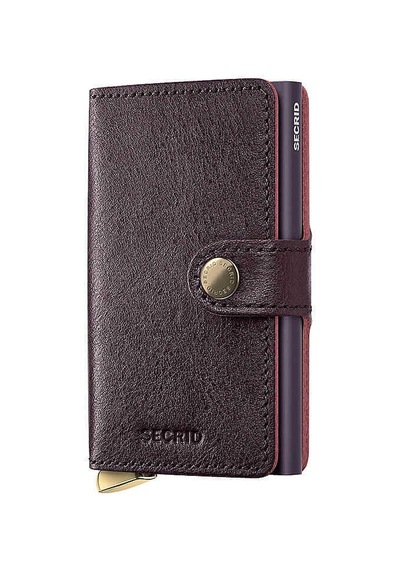 Secrid Premium Miniwallet+ Basco Kartlık Cüzdan, Bordo Çok Renkli