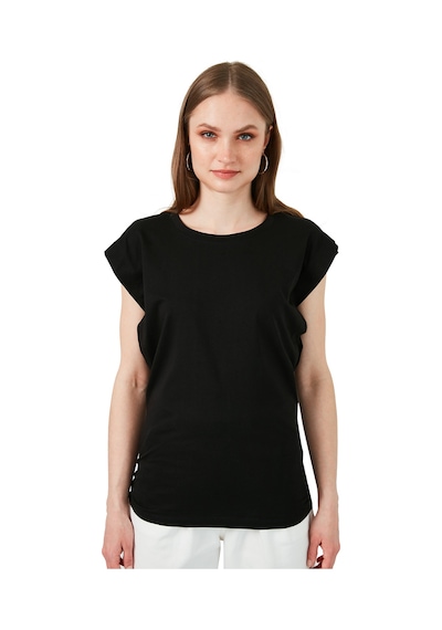 Lela Pamuklu Bisiklet Yaka Kolsuz Bayan T Shirt 5864019 Siyah Lela Pamuklu Bisiklet Yaka Kolsuz Bayan T Shirt 5864019 Siyah