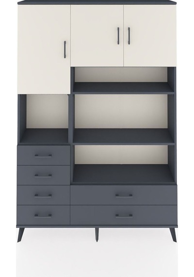 Arges Dolap 9 Raflı 6 Çekmeceli 3 Kapaklı 132x30x195 Antrasit-aytaşı/antrasit Aytası/antrasıt Arges Dolap 9 Raflı 6 Çekmeceli 3 Kapaklı 132x30x195 Antrasit-aytaşı/antrasit Aytası/antrasıt