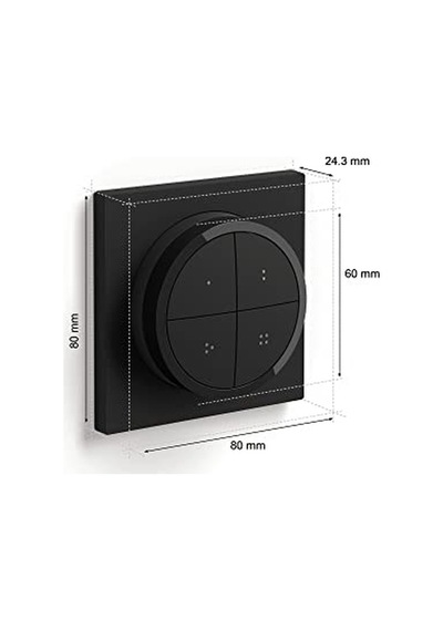 Philips Hue Tap Dial Switch Döner Anahtar, Siyah, Hue Uygulaması İle Kişiselleştirilebilir, Aksesuarlar