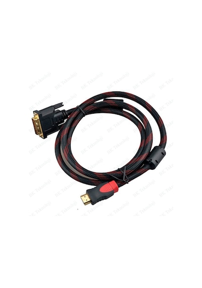 Hdmi To Dvi Çift Filtreli Örgülü 1.4 Metre Görüntü Kablosu