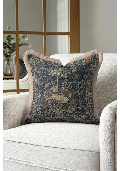 Kraliyet Vintage Unicorn Saçaklı Yastık Kılıfı-çiçekler Ve At Klasik Lacivert Püskül Kırlent Kılıfı Mat Fırtına Yosun Kraliyet Vintage Unicorn Saçaklı Yastık Kılıfı-çiçekler Ve At Klasik Lacivert Püskül Kırlent Kılıfı Mat Fırtına Yosun