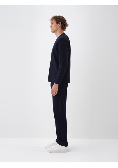 Xint Lacivert Pamuk Dokulu Regular Fit Sweat Pantolon 380187