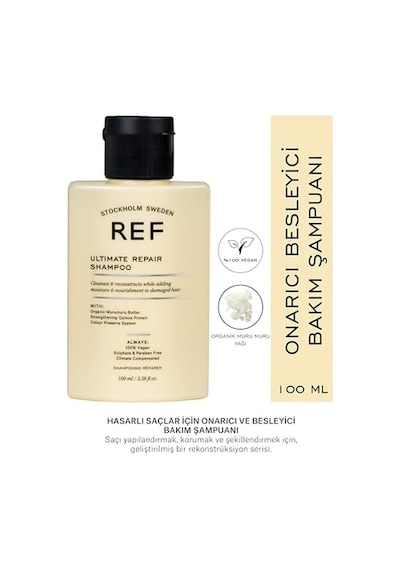 Stockholm-ref Ultimate Repair Shampoo 100 Ml Hasarlı Saçlar Için Onarıcı Ve Besleyici Bakım Şampuanı 2 Paketi Diğer