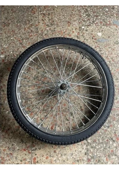 Seyyar Tezgah Araba Tekerleği 65 Cm - Telli Jant Jant Boyu:50 Cm Gri