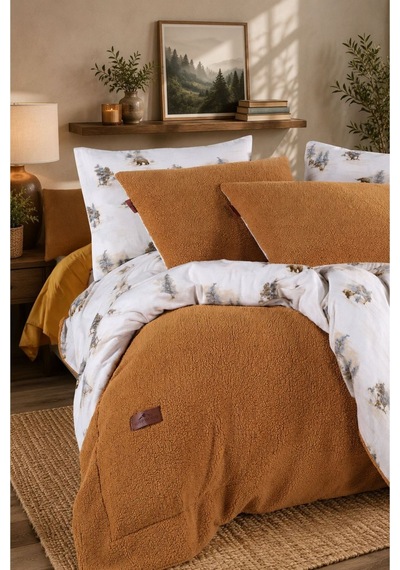 Tek Kişilik Zerdeçal Ağaç Desen Yatak Örtüsü Seti Sherpa Yün Efektli/çift Taraflı Kullanım/180x230cm Zerdeçal Zerdeçal Tek Kişilik Zerdeçal Ağaç Desen Yatak Örtüsü Seti Sherpa Yün Efektli/çift Taraflı Kullanım/180x230cm Zerdeçal Zerdeçal