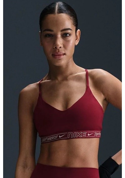 Nike Indy Women's Light Support Padded Adjustable Sports Bra Hafif Destekli Dolgulu Kadın Bra Bordo