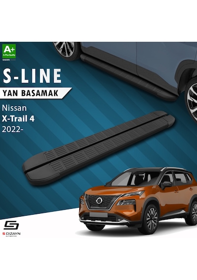 S-dizayn Nissan X-trail T33 S-line Siyah Yan Basamak 183 Cm 2022 Üzeri