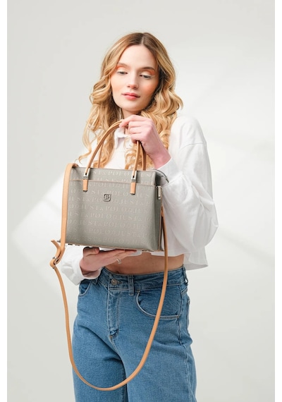 Just Polo Şıklığın Ve Zarafetin Buluştuğu Shopper Gri Camel Kadın El Çantası Shoulder Bag Gri - Camel