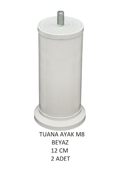 Tuana Ayak 12 cm M8 Cıvatalı Beyaz (2 Adet)