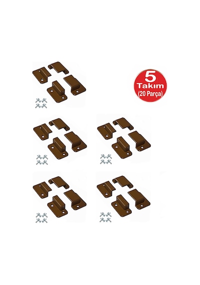 Kahve Pimapen Pencere Sineklik Montaj Aparatı Köşe Bağlama Pabucu 5 Set 10x20 Profil İçin