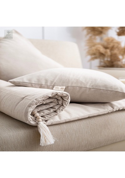 Premium Krem Keten Evcil Hayvan Dostu Koltuk Pedi 80x180 Krem