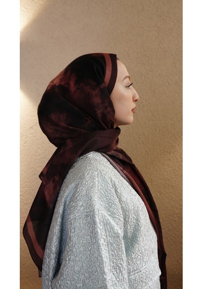 Mirsoy Scarf Safir Etnik Desen Şal A.Kiremit