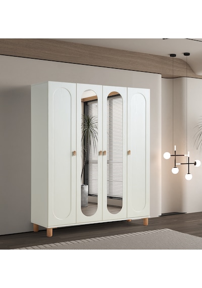 Pema Home Masal %100 Mdf Membran 4 Kapaklı Dolap Gardırop Aytaşı