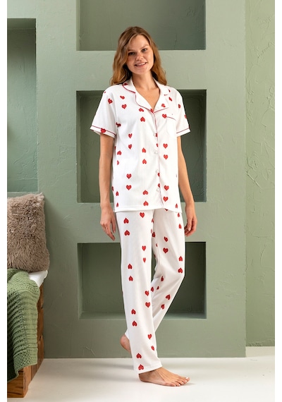 Nisanca Kısa Kol Gömlek Yaka Kadın Pinterest Pijama Takımı - Mevsimlik Kadın Pijama- Büyük Beden Bordo Nisanca Kısa Kol Gömlek Yaka Kadın Pinterest Pijama Takımı - Mevsimlik Kadın Pijama- Büyük Beden Bordo