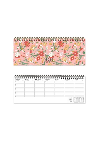 2026 Haftalık Masa Ajandası, Çiçek Desen, 12x33,5 Cm, 5 Adet Pra-13340758-6816 Genel