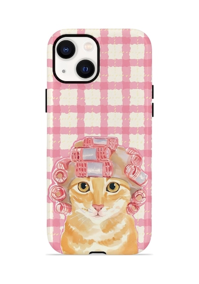 Apple iPhone Uyumlu 13 Vorian Çift Katmanlı Magsafe Kılıf Pink Picnic Cat