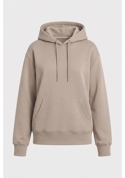 TOMMYLIFE Standart Kapüşonlu 3lü Paket Ekru-yaban Gülü-koyu Bej Kadın Sweatshirt - 97321 Bej - Pembe