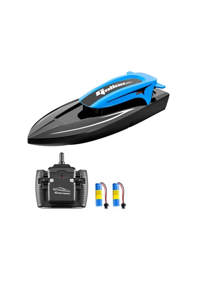 Ximistore9 Mavi 2.4g 20km/h Hızlı Kumandalı Tekne - Işıklı, İleri/geri, Sol/sağ, Su Geçirmez, Çift Batarya