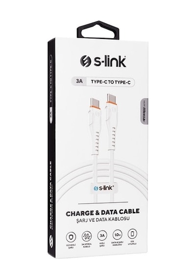 S-Link Sw-C130 1M 3A Typec To Typec Hızlı Data + Sarj Kablosu