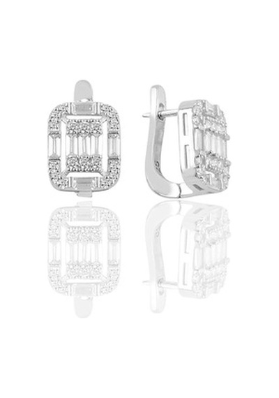 Gümüş Rodyumlu Gümüş Baget Taşlı Üçlü Set (535071243)