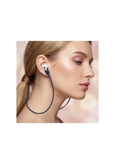 Caseonn Apple Airpods Uyumlu 5 Manyetik Boyun Askısı Kulaklık Tutucu İp Lacivert