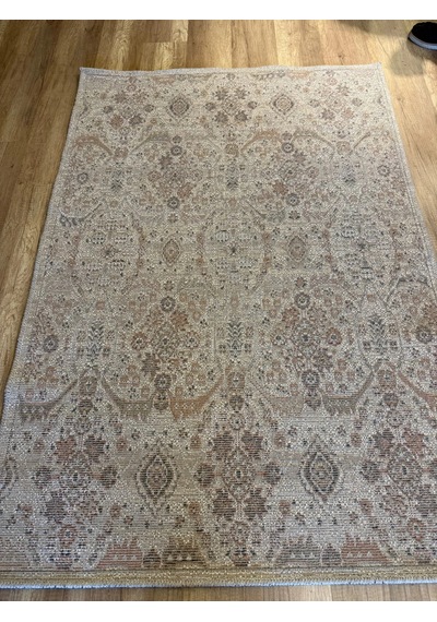 Luxess Halı Alpaca 1193 Bej Eskitme Desenli Makine Halısı Çok Renkli