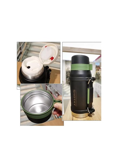 Shotay Çelik Termos Camper Large 1600ml Siyah