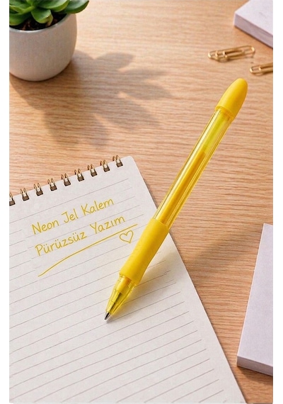 Neon Jel Kalem 1.0mm 1 Adet Pensan Neon Gel Tükenmez Kalem Neon Pilot Kalem Canlı Neon Renk Akıcı Yazım Okul Ofis Sarı