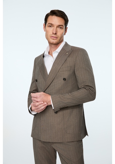 Morven Erkek Kahve Poliviskon Trend Çizgili Slim Fit Kruvaze Takım Elbise 26ms001019400 Kahve Morven Erkek Kahve Poliviskon Trend Çizgili Slim Fit Kruvaze Takım Elbise 26ms001019400 Kahve