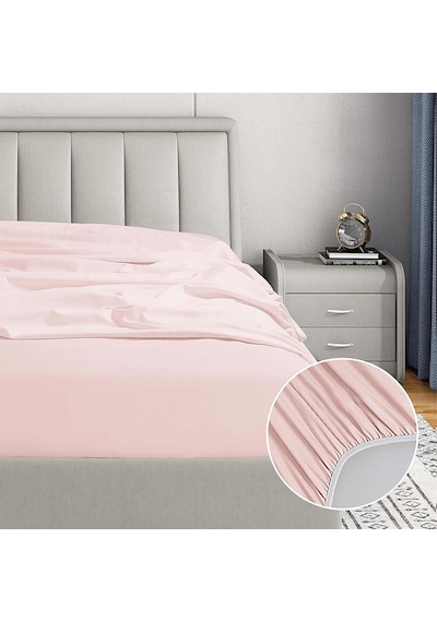 Soley Jersey %100 Pamuk Çift Kişilik 140 X 200 Lastikli Çarşaf Pudra