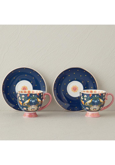 Bk Gift Wingy New Bone China 4 Parça 2 Kişilik Kahve Fincan Takımı 100 Ml Lacivert Şık Fincan Seti Kobitmeyencom36719 Bk Gift Diğer