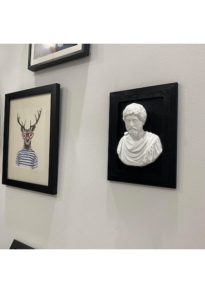 Roma İmparatoru Marcus Aurelius Antoninus Çerçeveli Duvar Büstü Marcus Aurelius Duvar Dekorasyonu Genel