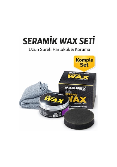 Magurex Seramik Wax Seti 200 Gr Hidrofobik Oto Cila Boya Koruma Ve Parlatıcı Uzun Süreli Etki