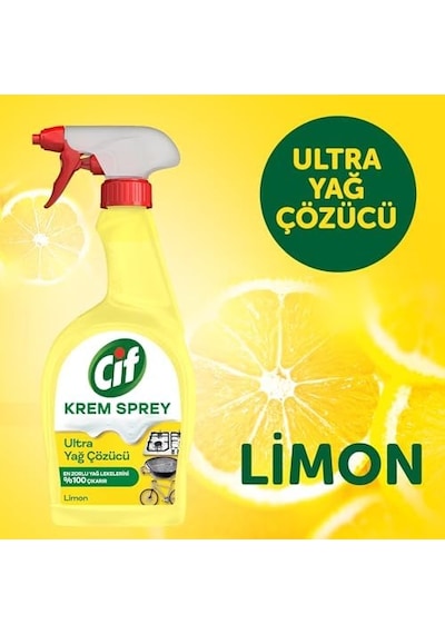 Krem Sprey Ultra Yağ Çözücü Yüzey Temizleyici Limon 750 Ml 0