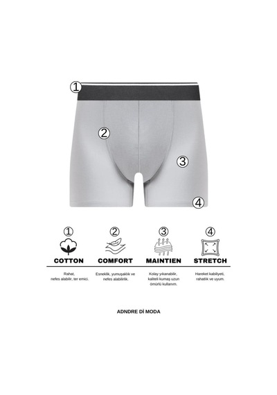Andredimoda Erkek 1 Adet Rastgele Sürpriz Boxer - Özel Gizemli Paketinde Sürpriz Boxer Desenli Desenli