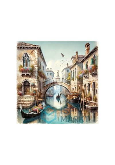 Elmas Boyama Seti - Venedik Kanalı Tam Yuvarlak Taşlı Dıy 30x30 Cm