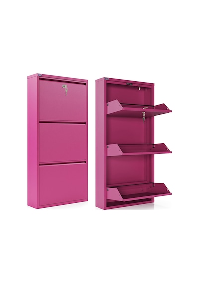 Ceha Kilitli Metal Ayakkabılık 3'lü Pembe - K.AYK-3 /AB4010/KL Ceha Kilitli Metal Ayakkabılık 3'lü Pembe - K.AYK-3 /AB4010/KL