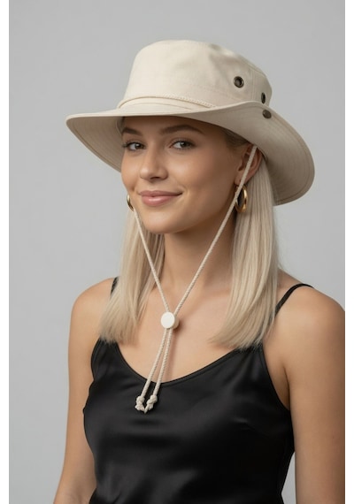 Mollycrush Premium Safari Outdoor Balıkçı Şapkası Bej Unisex Günlük Kullanım Modeli Bej